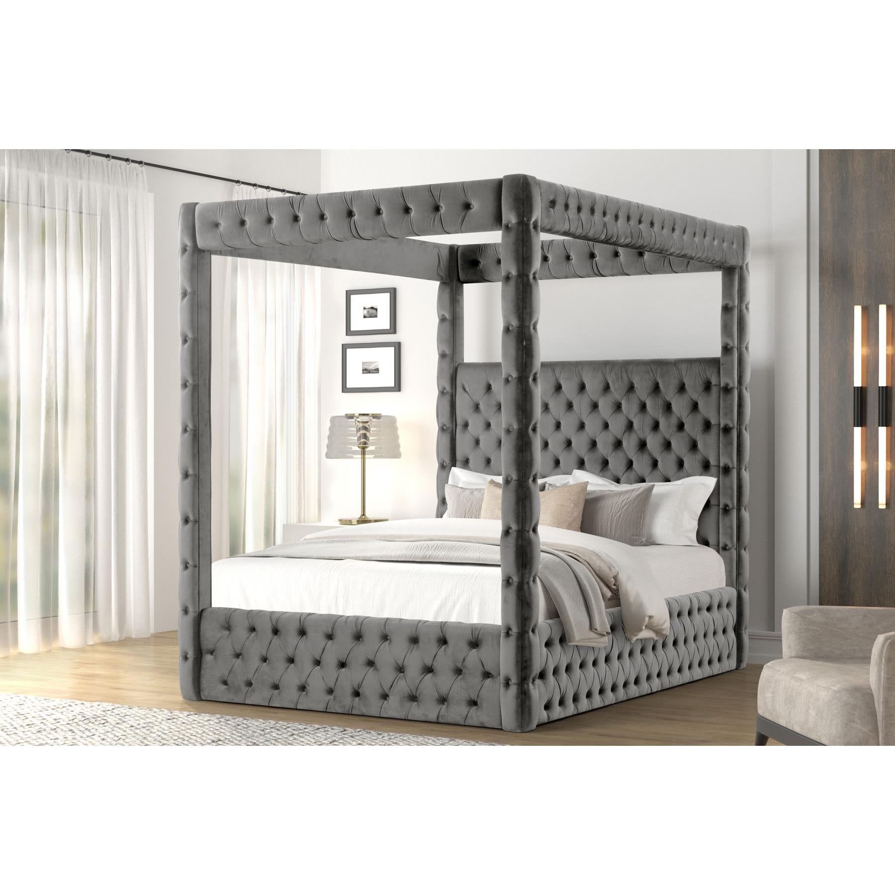 Generation Trade Mira 139031 Queen Canopy Bed - Grey IMAGE 1