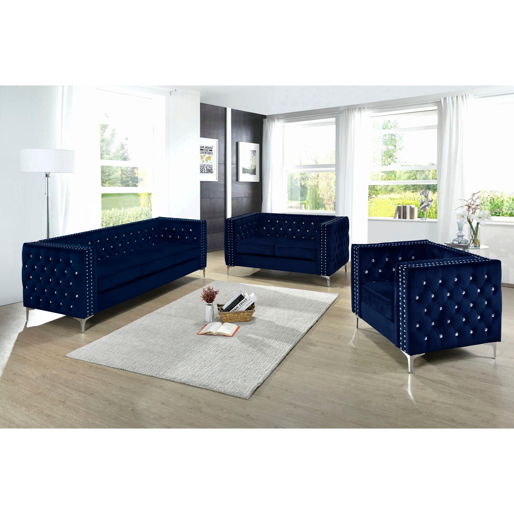Generation Trade Monaco 511841 Loveseat - Blue IMAGE 1