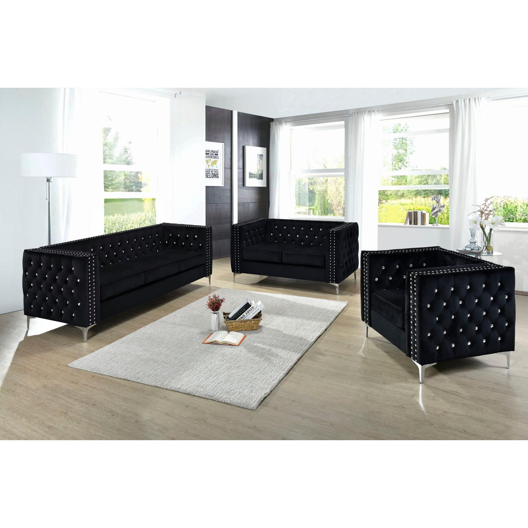 Generation Trade Monaco 511241 Loveseat - Black IMAGE 1
