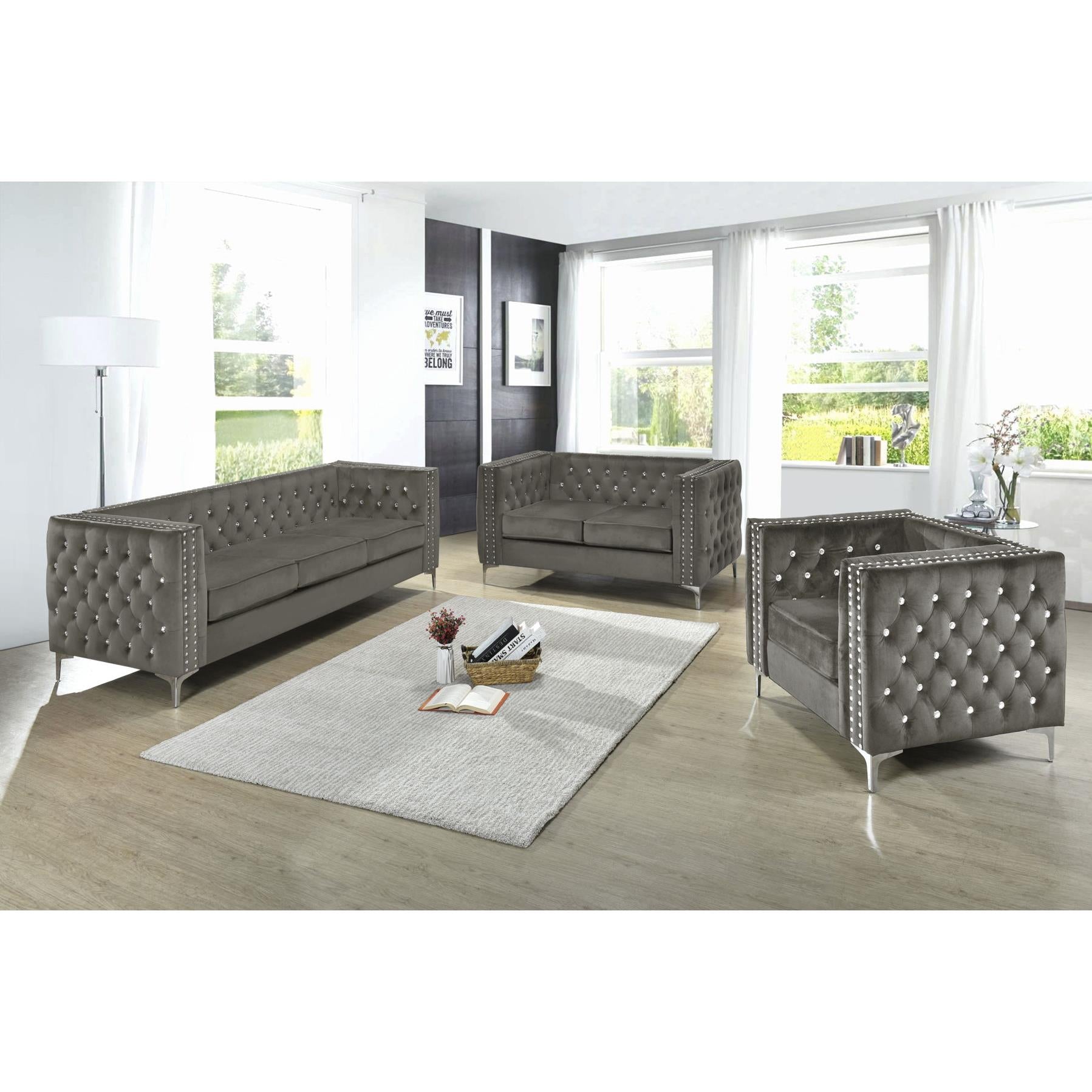 Generation Trade Monaco 511041 Loveseat - Grey IMAGE 1