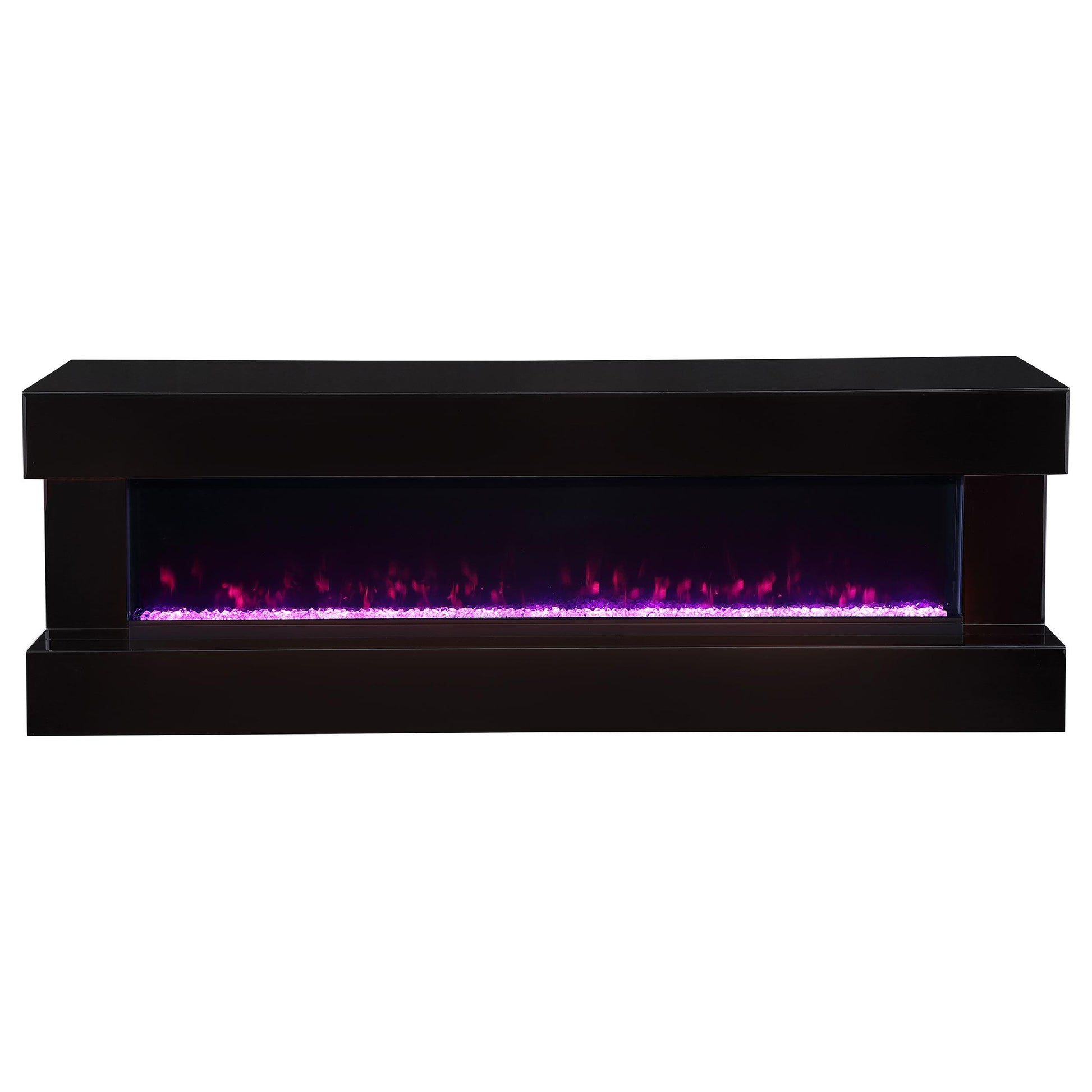 Coaster Furniture Vallerie 710022 71" TV Stand with Visual Flame Box - Black IMAGE 4