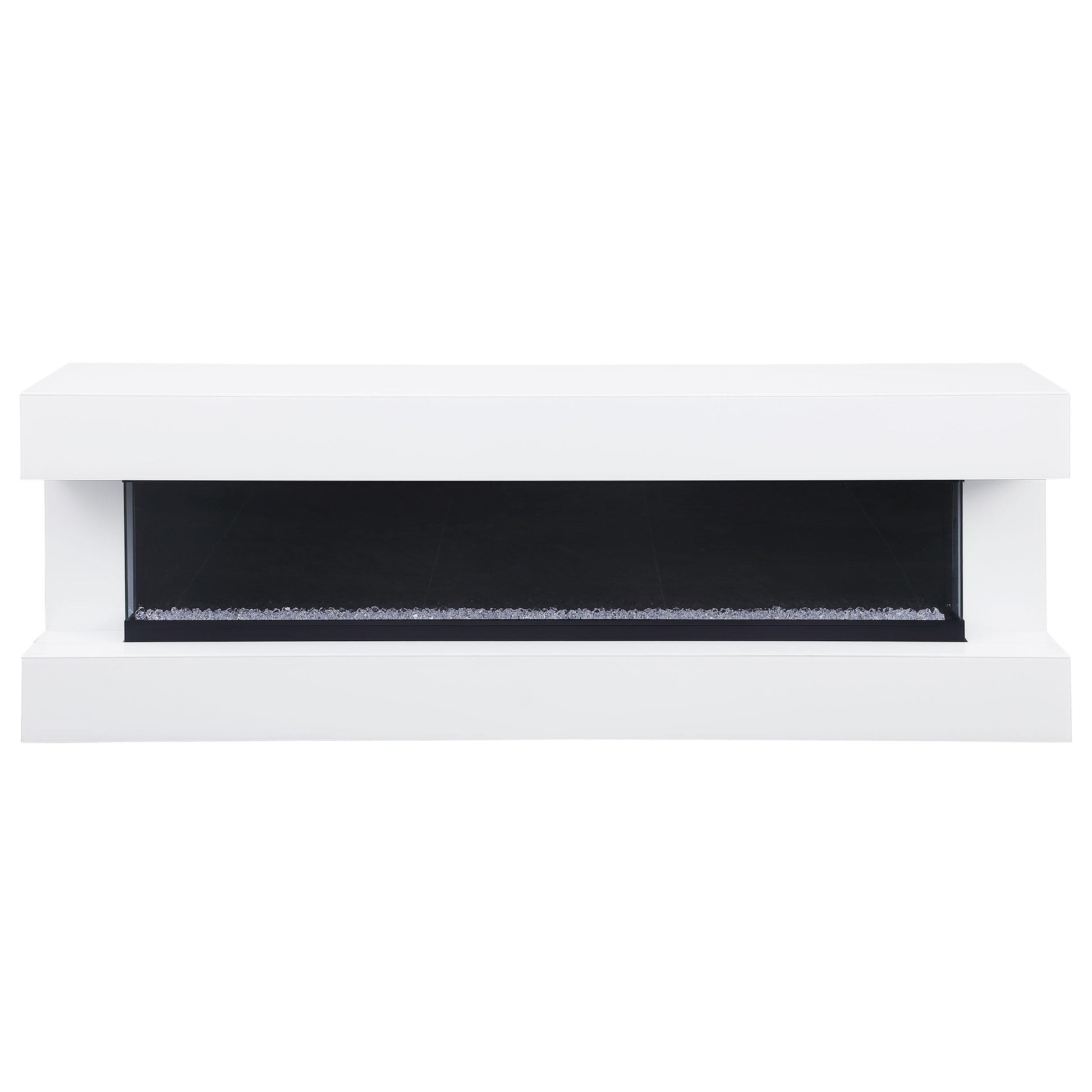 Coaster Furniture Vallerie 710023 71" TV Stand with Visual Flame Box - White IMAGE 3