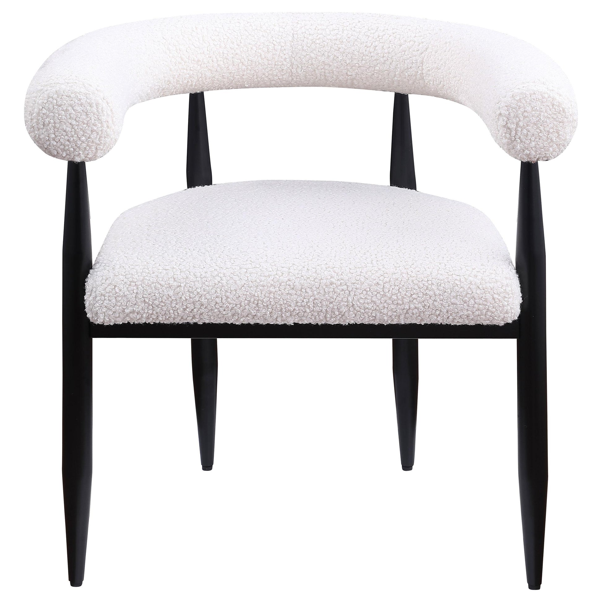 Coaster Furniture Dunmore 105782 Boucle Upholstered Dining Arm Chair - Cream IMAGE 3