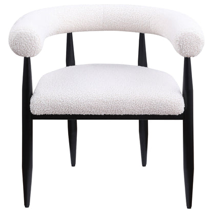 Coaster Furniture Dunmore 105782 Boucle Upholstered Dining Arm Chair - Cream IMAGE 3