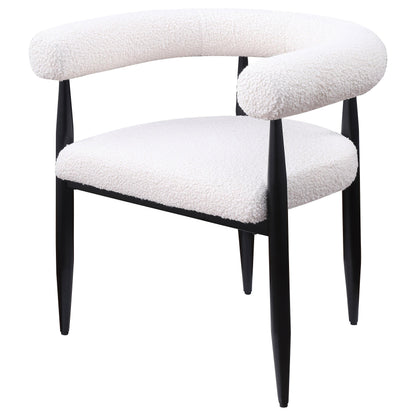 Coaster Furniture Dunmore 105782 Boucle Upholstered Dining Arm Chair - Cream IMAGE 4