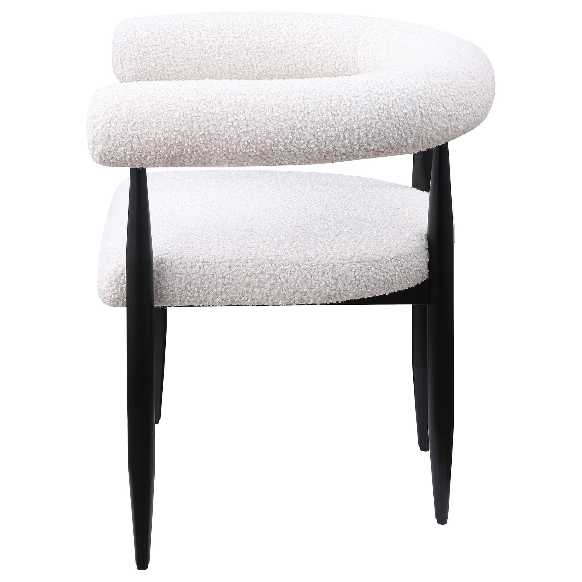 Coaster Furniture Dunmore 105782 Boucle Upholstered Dining Arm Chair - Cream IMAGE 5
