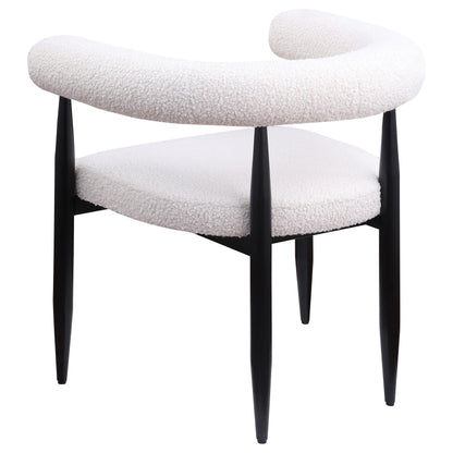 Coaster Furniture Dunmore 105782 Boucle Upholstered Dining Arm Chair - Cream IMAGE 6