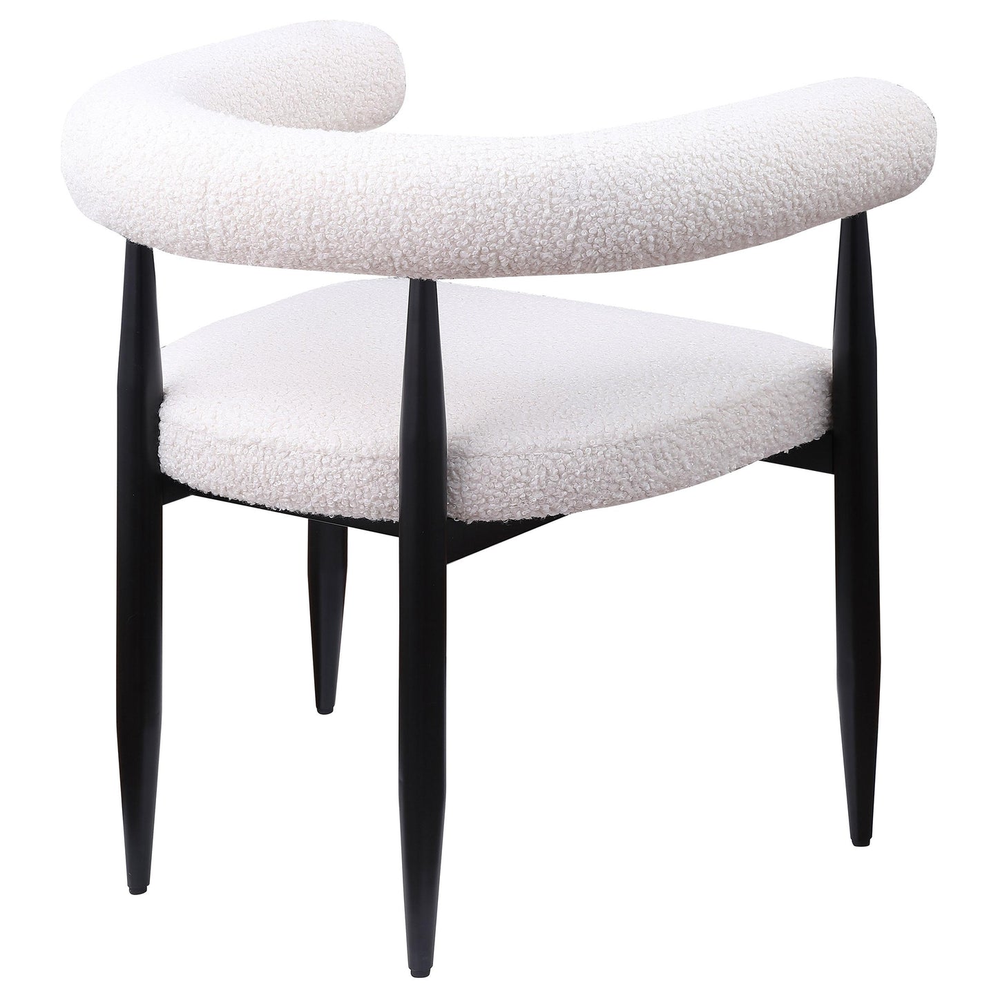 Coaster Furniture Dunmore 105782 Boucle Upholstered Dining Arm Chair - Cream IMAGE 7