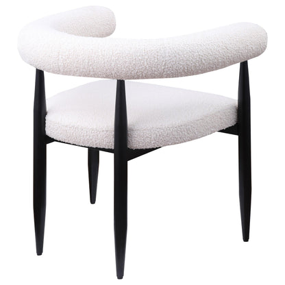 Coaster Furniture Dunmore 105782 Boucle Upholstered Dining Arm Chair - Cream IMAGE 7