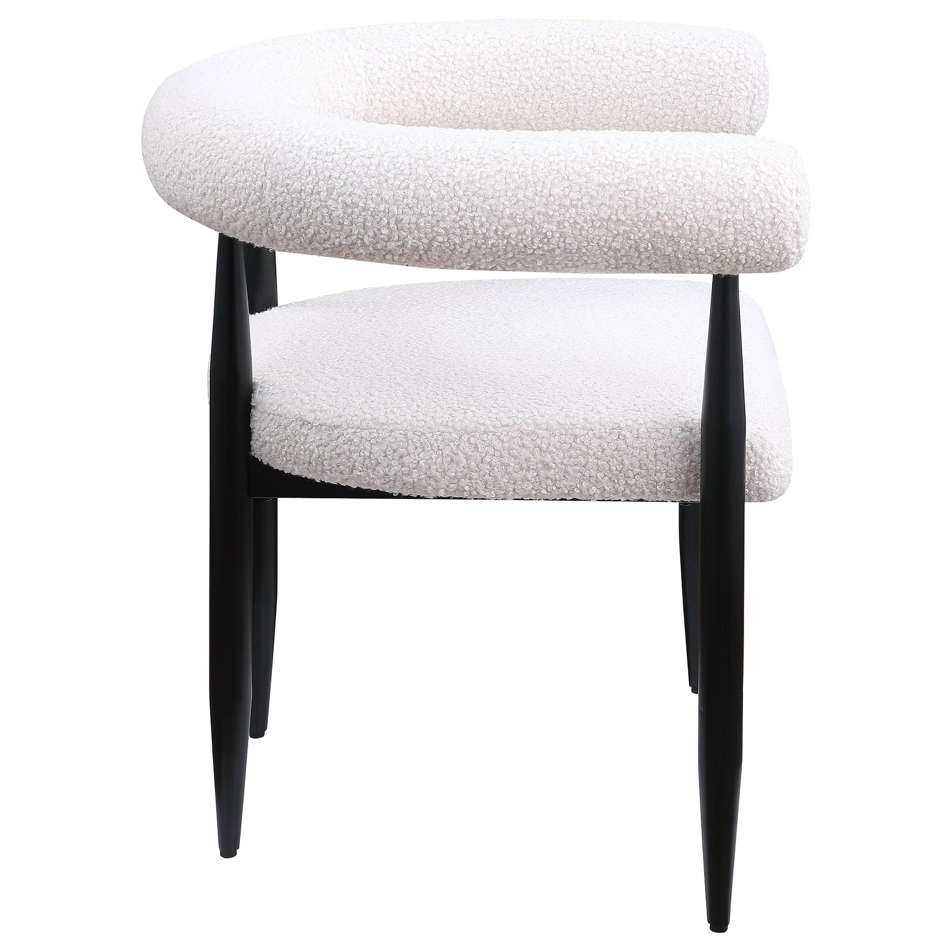 Coaster Furniture Dunmore 105782 Boucle Upholstered Dining Arm Chair - Cream IMAGE 8