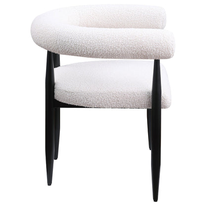 Coaster Furniture Dunmore 105782 Boucle Upholstered Dining Arm Chair - Cream IMAGE 8