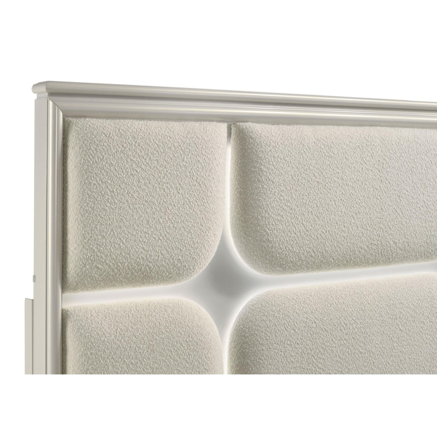 Coaster Furniture Olivia 224951Q Queen Panel Bed LED Headboard - Pearl White IMAGE 5