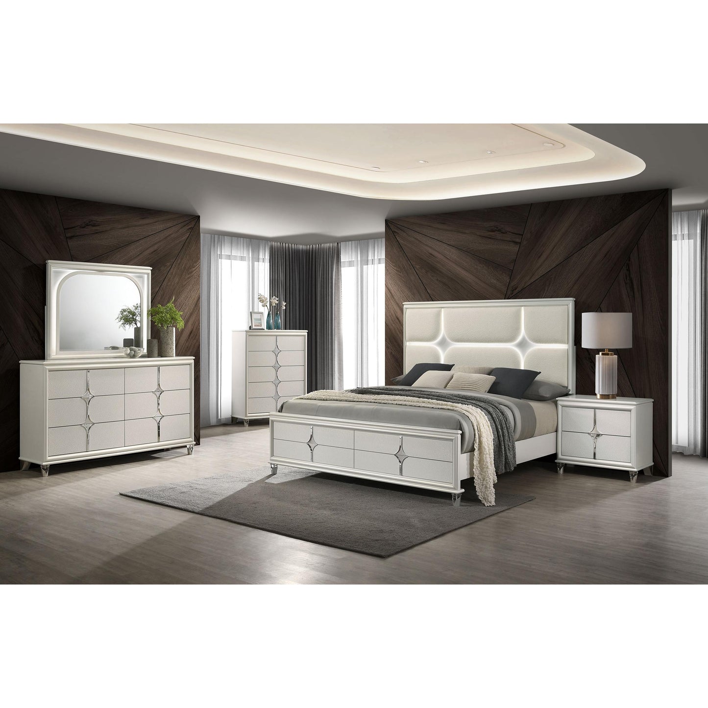 Coaster Furniture Olivia 224952 2-Drawer Nightstand Bedside Table - Pearl White IMAGE 2