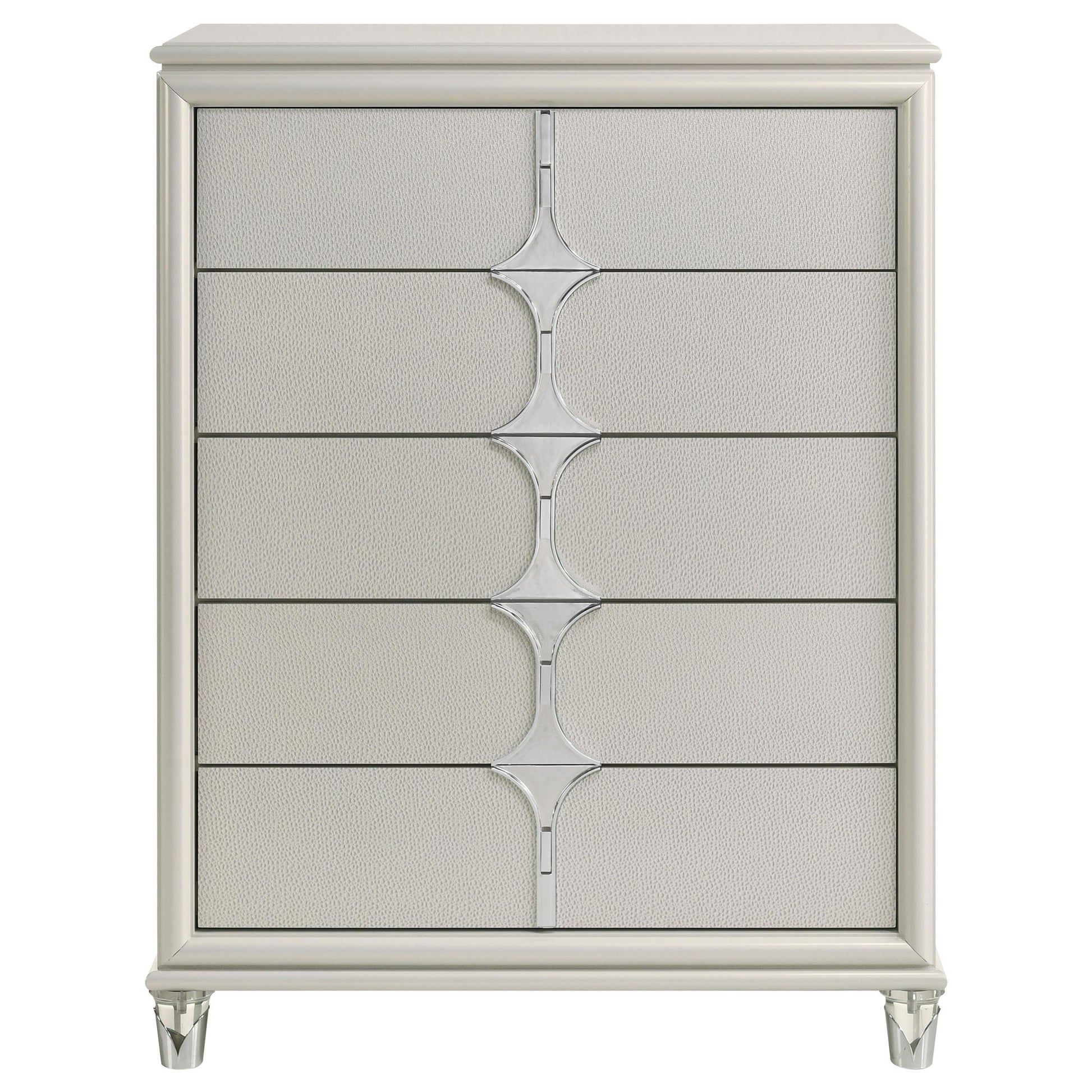 Coaster Furniture Olivia 224955 5-Drawer Bedroom Chest of Drawers - Pearl White IMAGE 3
