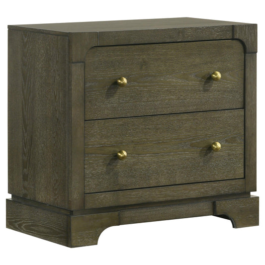 Coaster Furniture Gran Park 224932 2-Drawer Nightstand Bedside Table - Dark Cocoa IMAGE 1