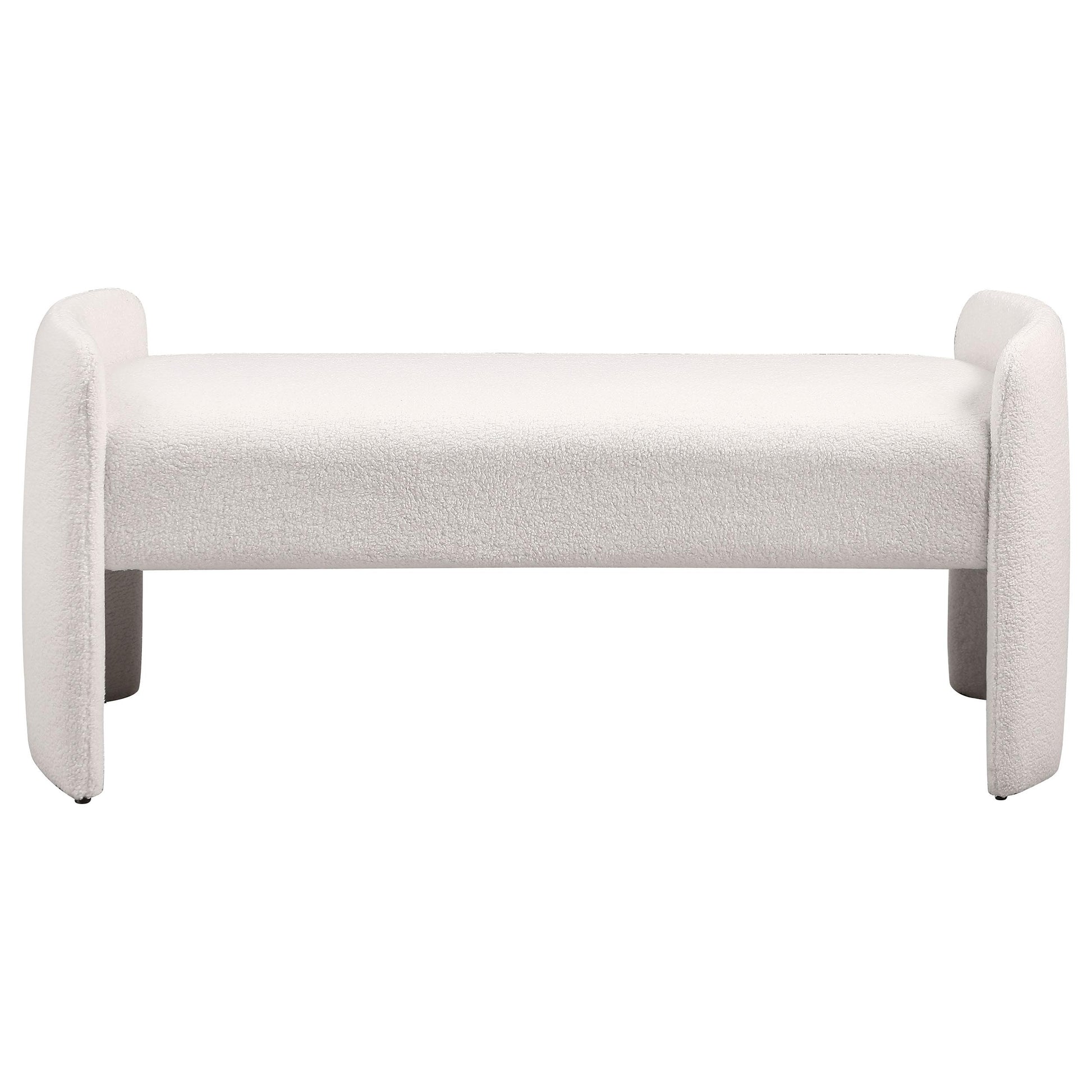  Coaster Furniture Peoria 910199 Velvet Upholstered Accent Bench - Ivory IMAGE 2