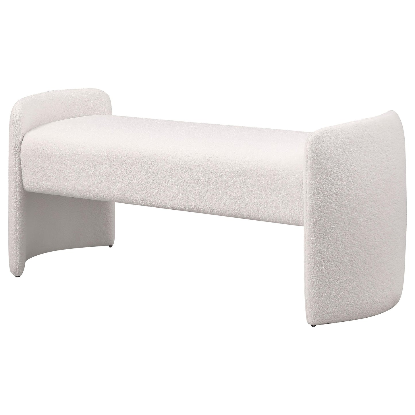  Coaster Furniture Peoria 910199 Velvet Upholstered Accent Bench - Ivory IMAGE 3