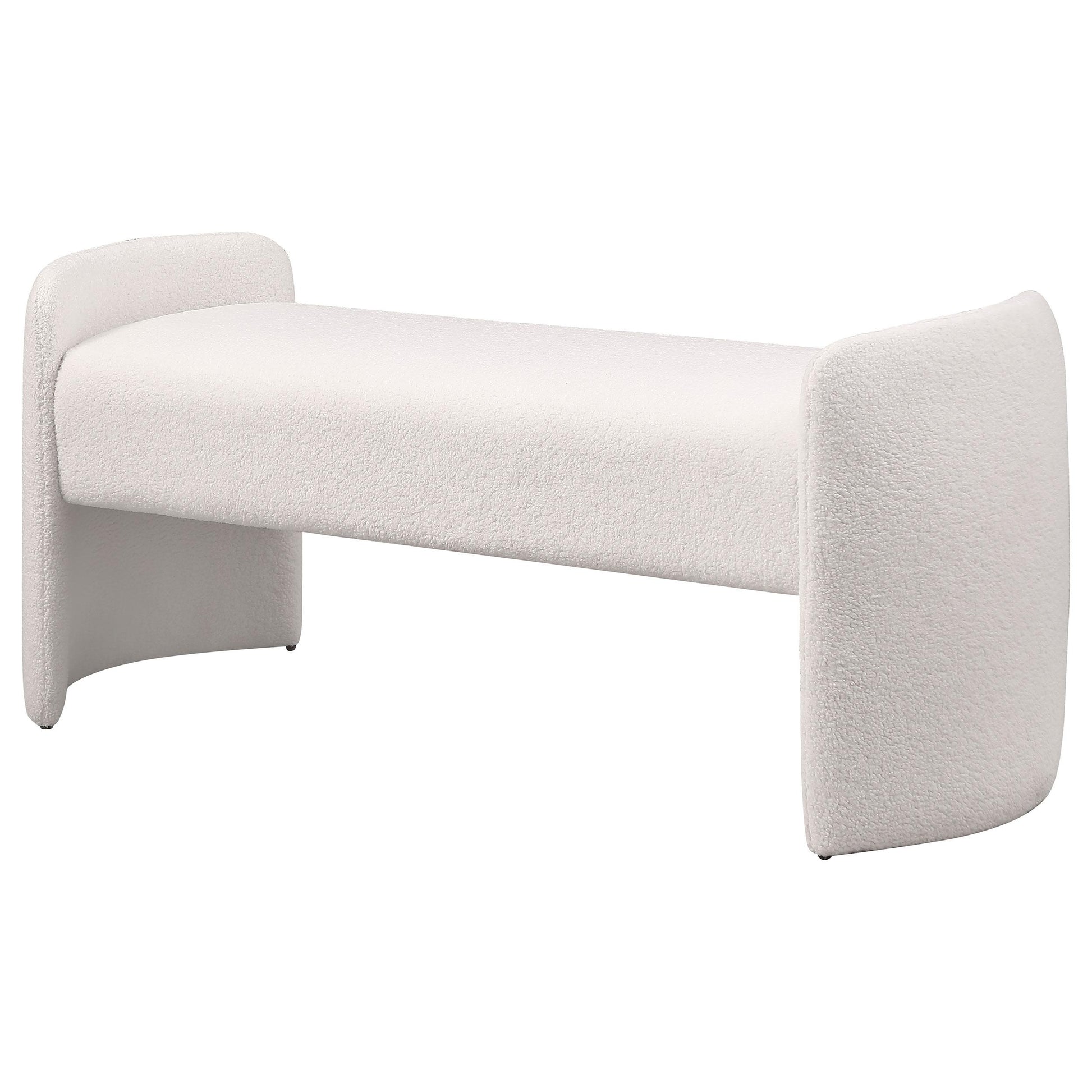  Coaster Furniture Peoria 910199 Velvet Upholstered Accent Bench - Ivory IMAGE 3