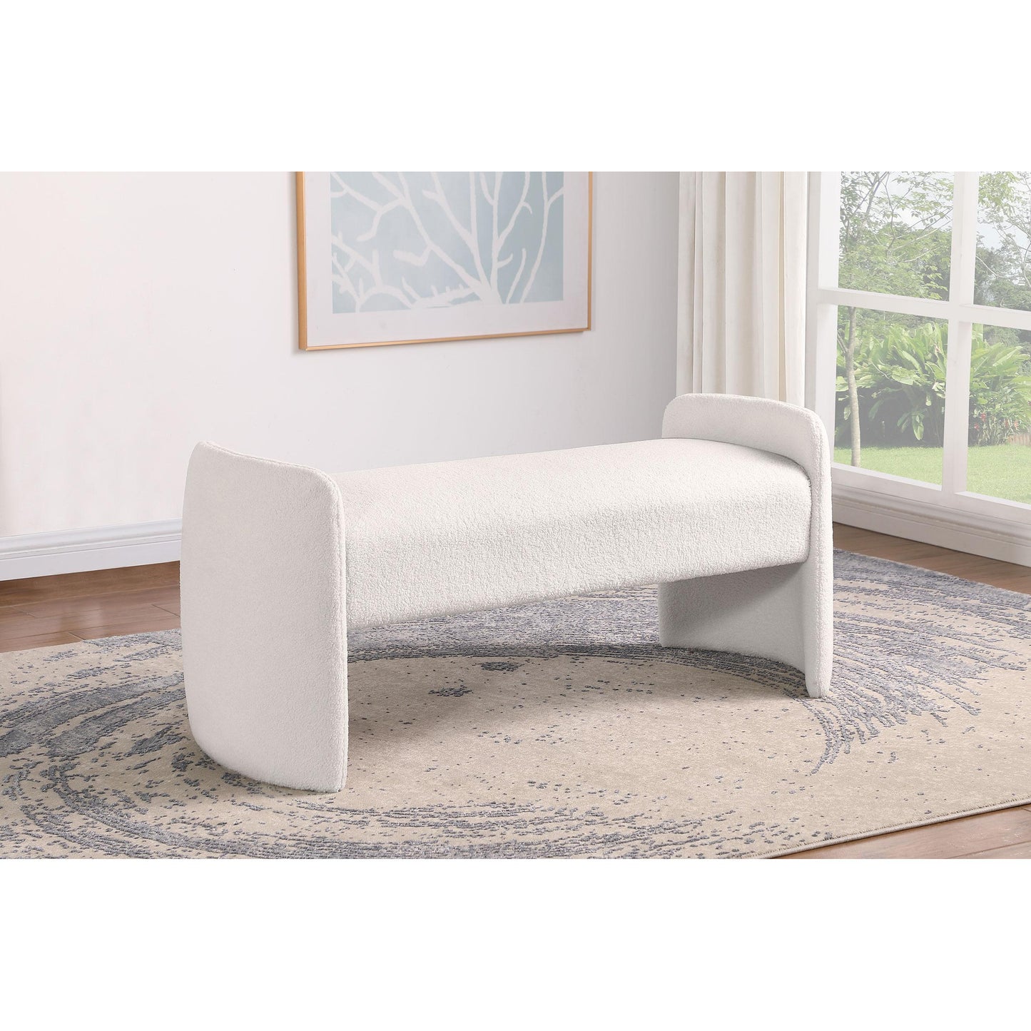  Coaster Furniture Peoria 910199 Velvet Upholstered Accent Bench - Ivory IMAGE 5