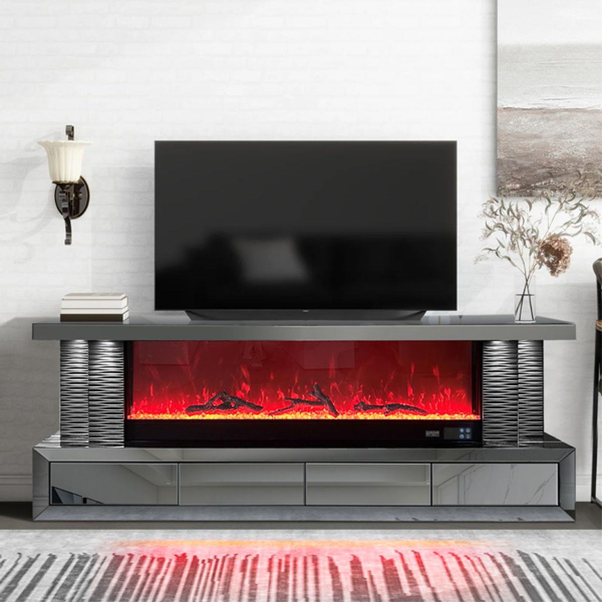 Generation Trade Linx 715009 TV Stand/ Fireplace - Grey IMAGE 1