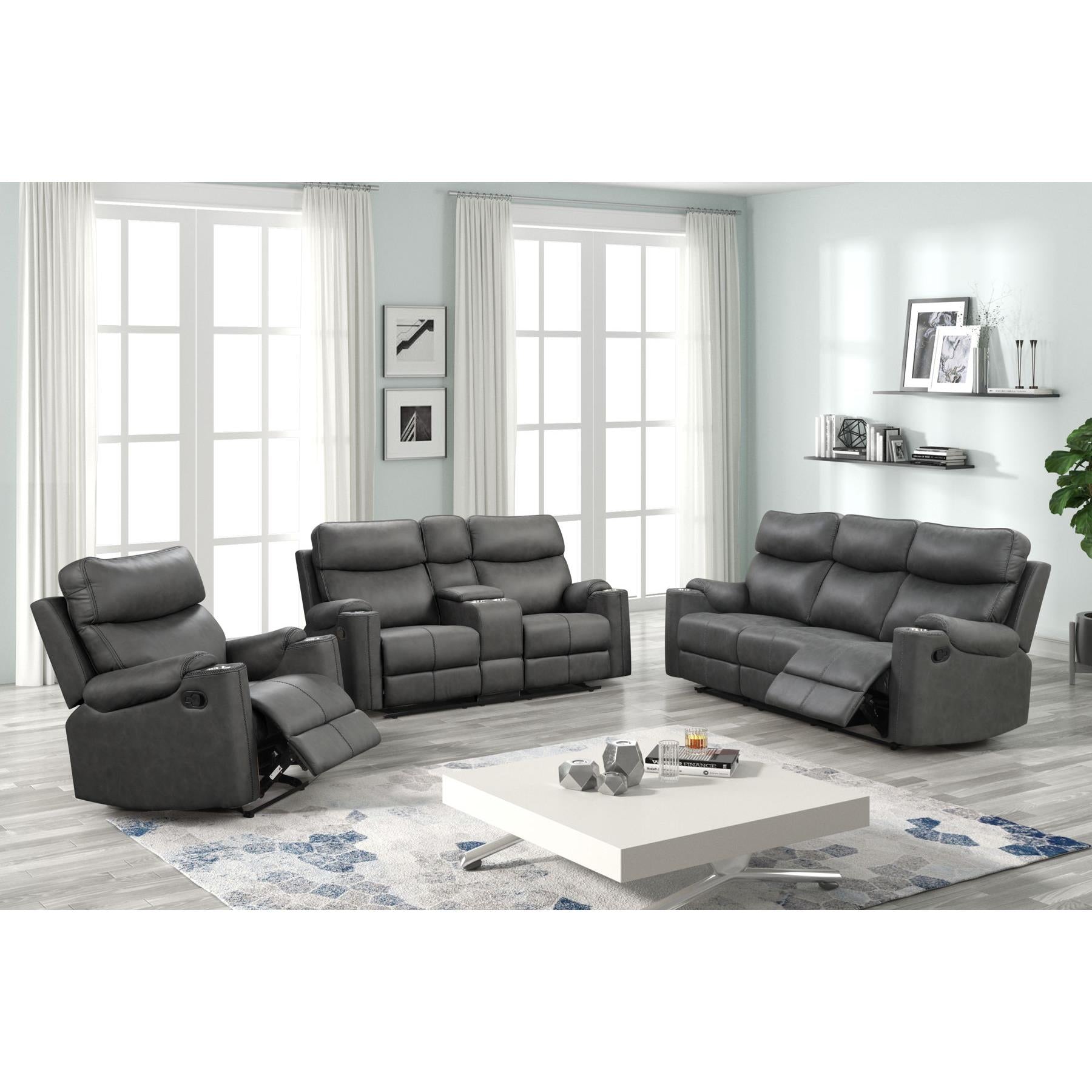 Generation Trade Frisco 678022 Glider Recliner - Grey IMAGE 1