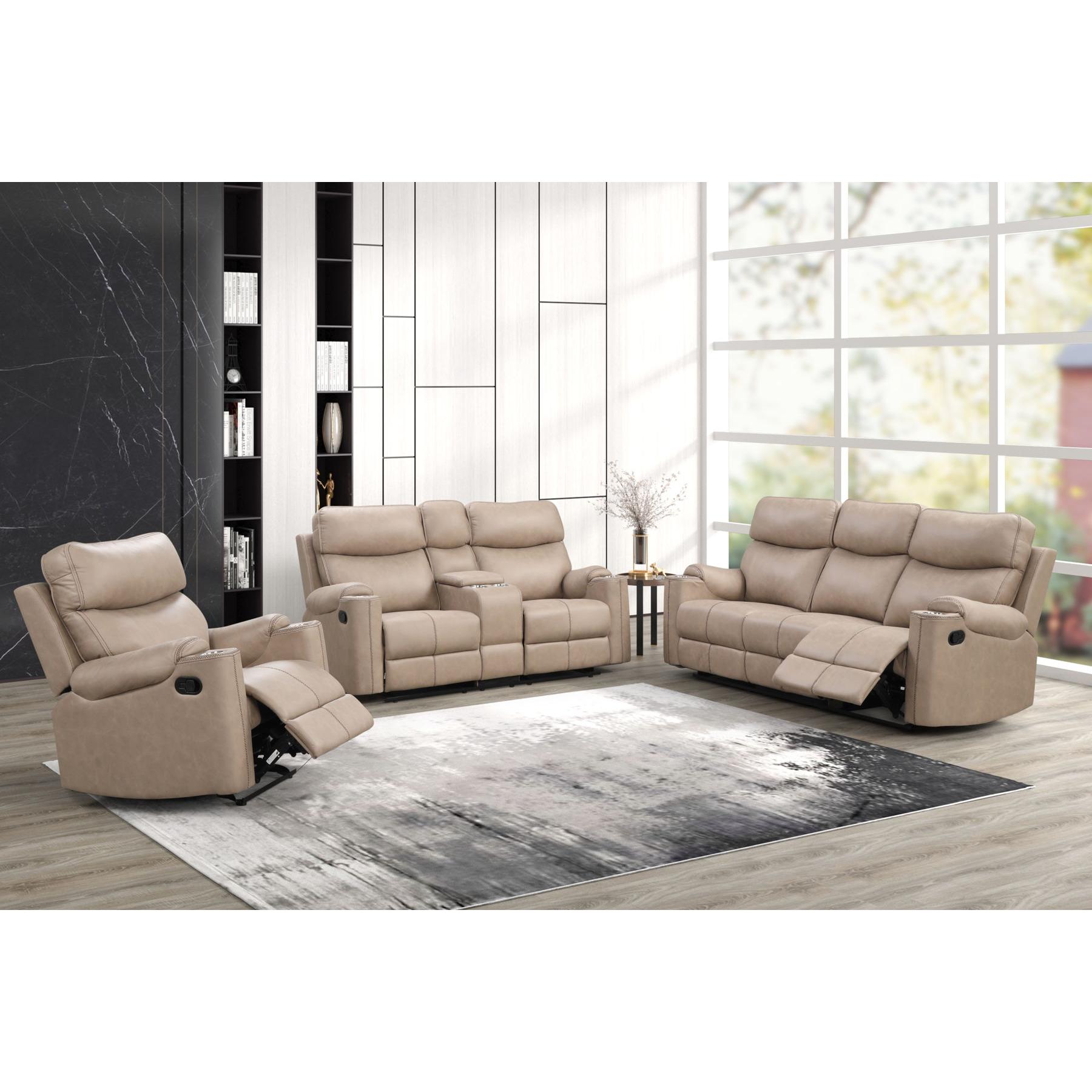 Generation Trade Frisco 678322 Glider Recliner - Tan IMAGE 1