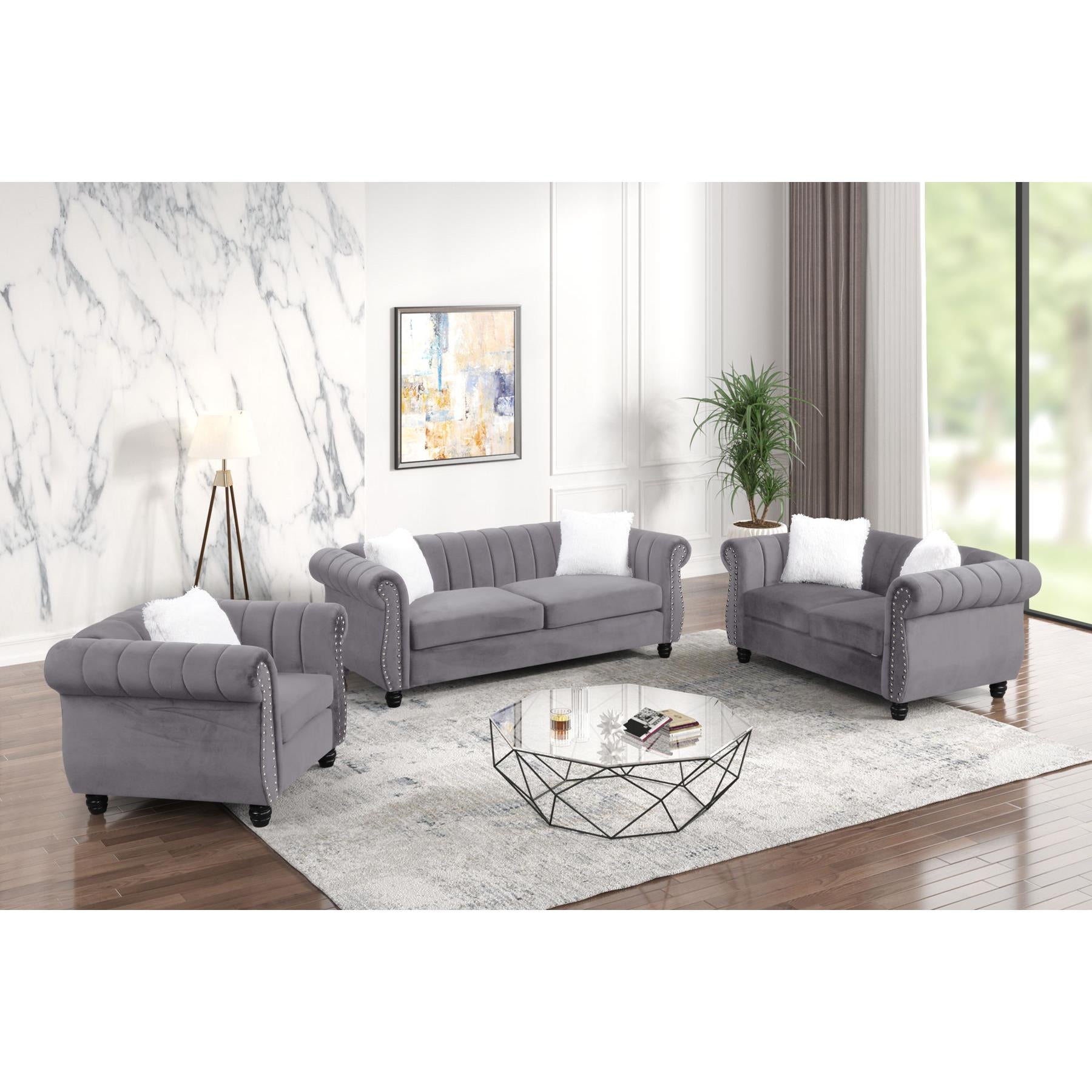 Generation Trade Crescent 587020 Sofa - Grey IMAGE 1