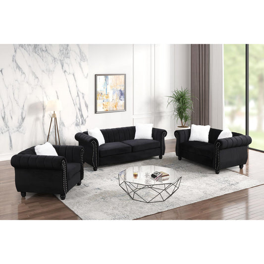 Generation Trade Crescent 587220 Sofa - Black IMAGE 1
