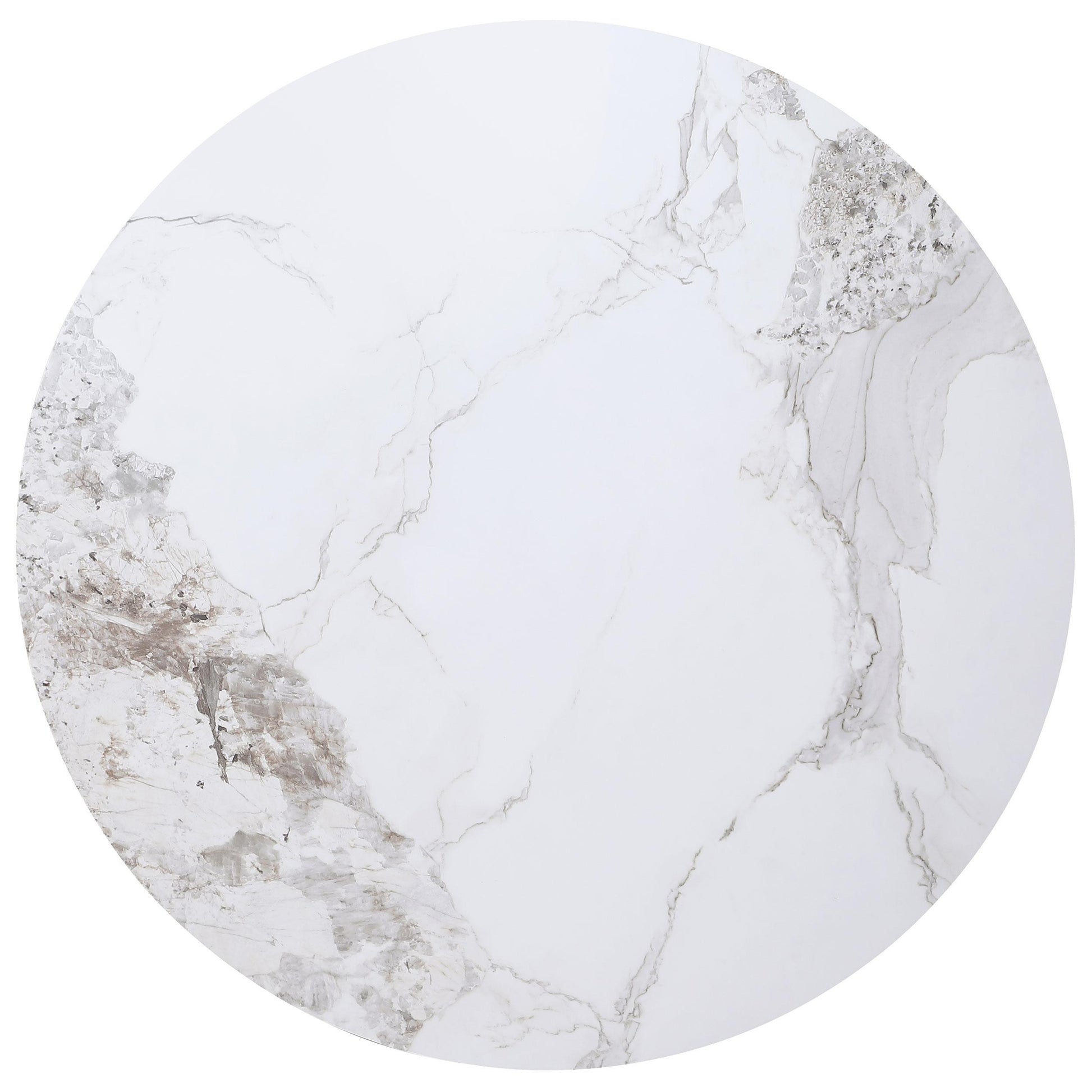 Coaster Furniture Acadia 105580 Round 53-inch Sintered Stone Top Dining Table - White IMAGE 2