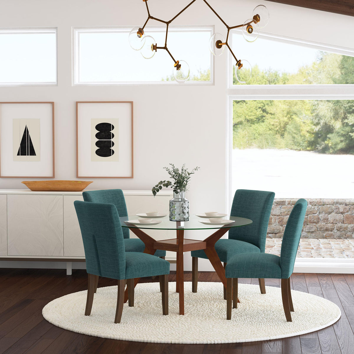  Coaster Furniture Cantley 106377 pholstered Dining Side Chair - Teal Blue IMAGE 10