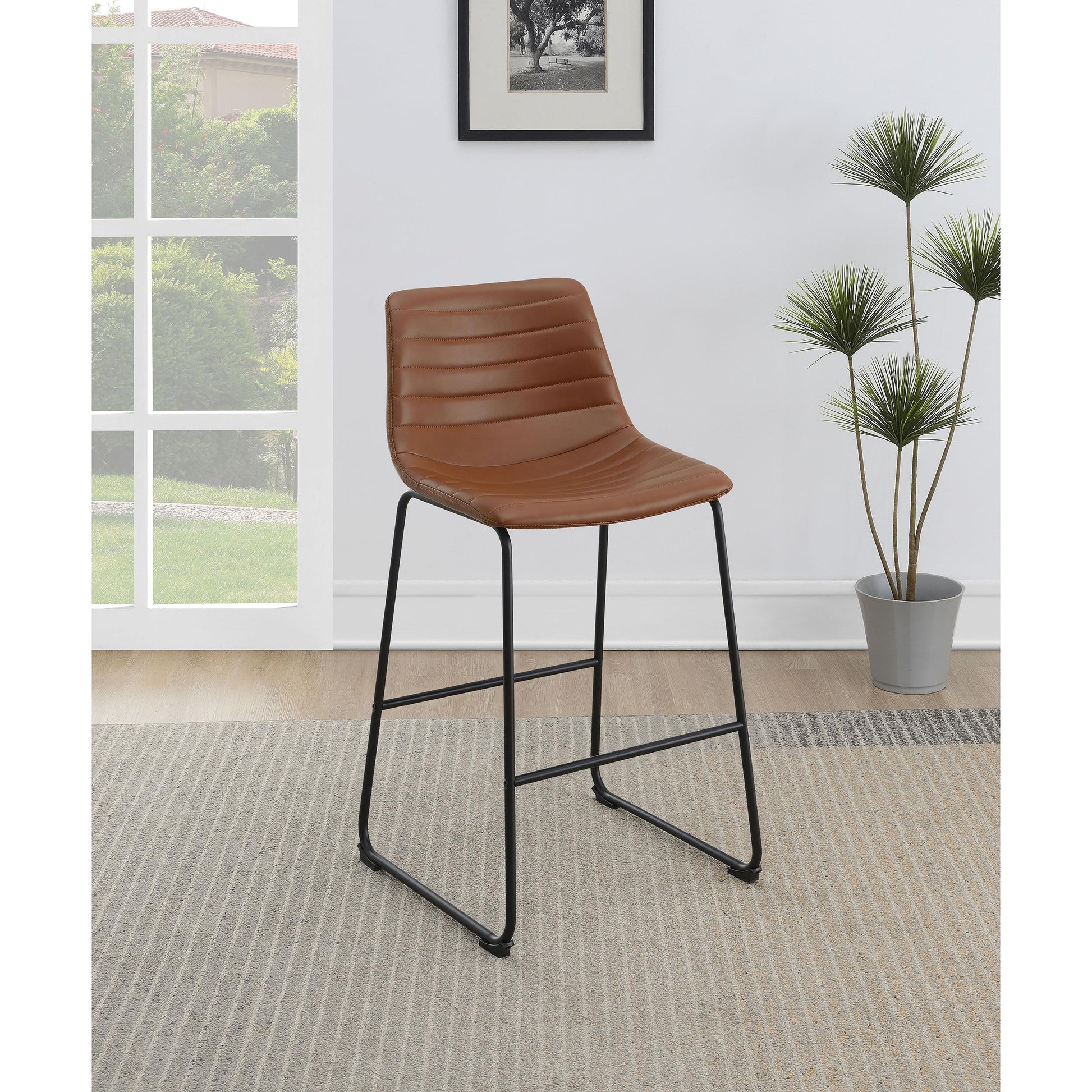  Coaster Furniture Zuni 107218 Upholstered Counter Height Chair - Saddle IMAGE 2