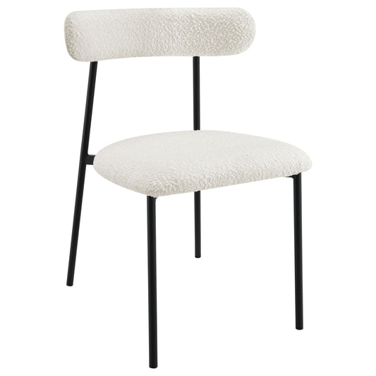 Coaster Furniture Anzio 108292 Boucle Upholstered Dining Side Chair - White IMAGE 1