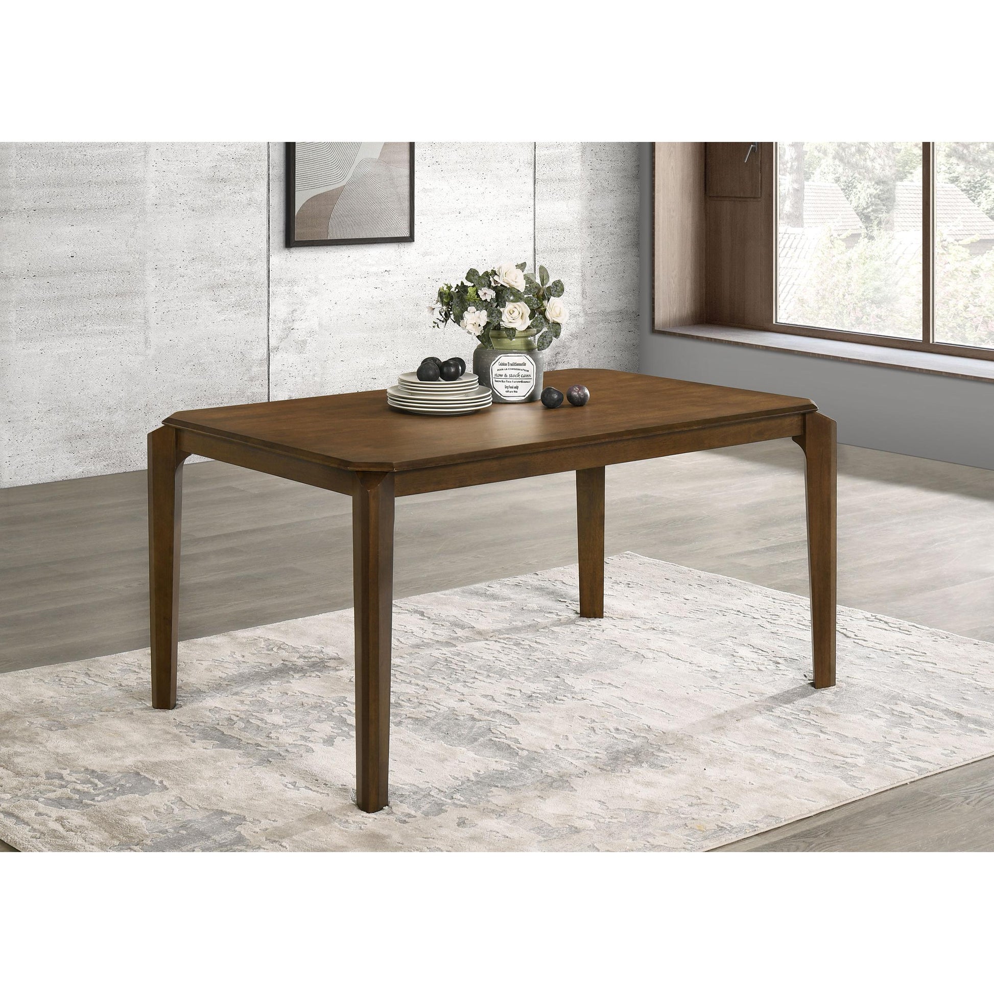 Coaster Furniture Almonte 108921 59-inch Rectangular Wood Dining Table - Dark Brown IMAGE 2