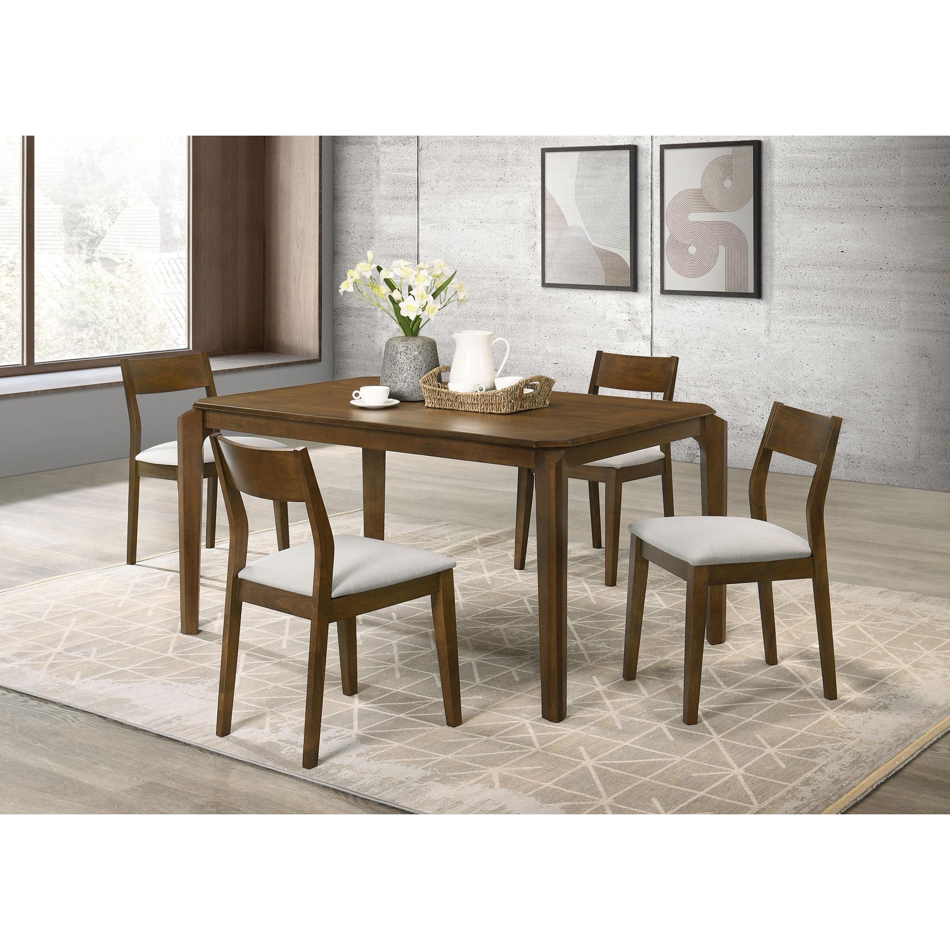 Coaster Furniture Almonte 108921 59-inch Rectangular Wood Dining Table - Dark Brown IMAGE 6