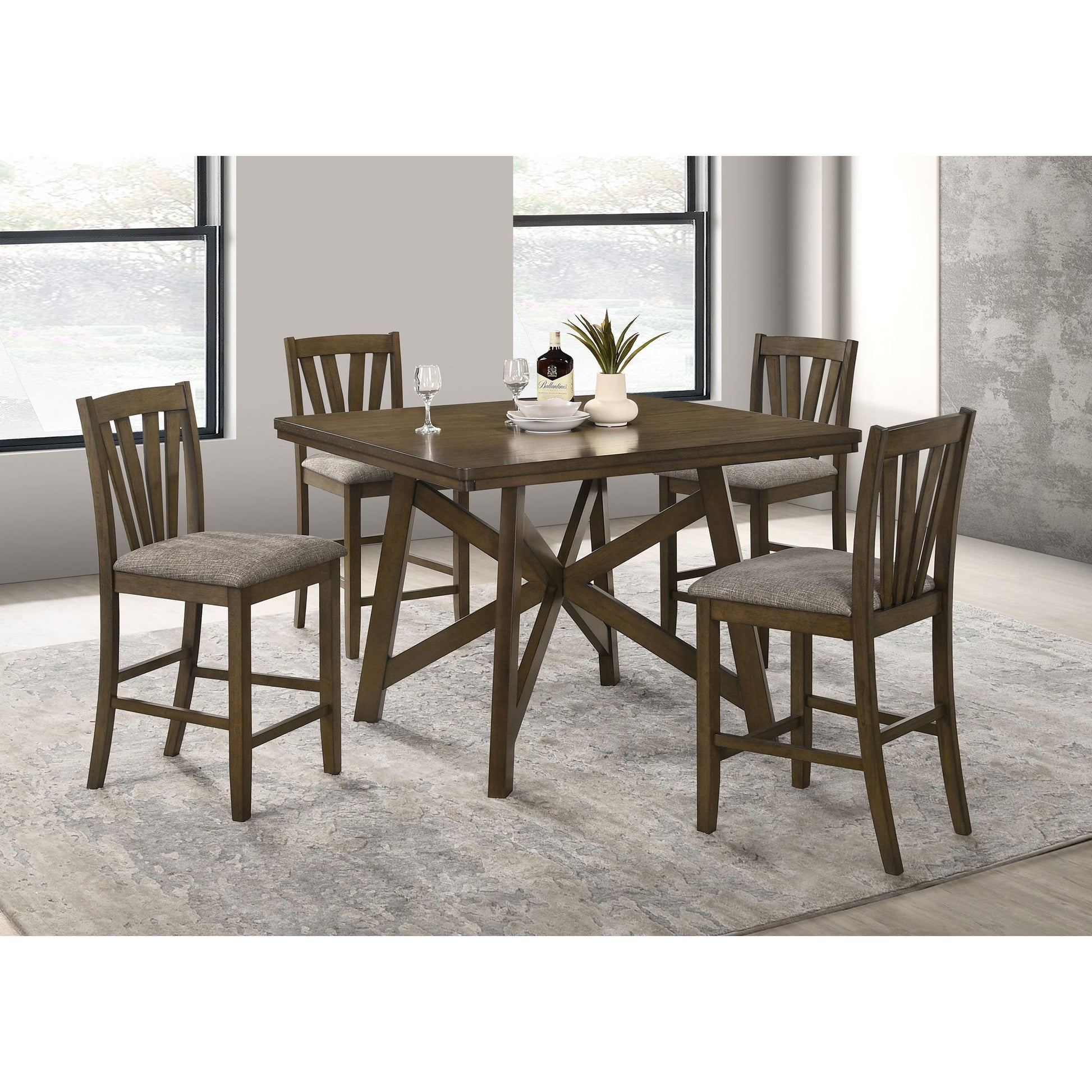 Coaster Furniture Canfield 109178 47-inch Square Counter Height Dining Table - Brown IMAGE 4