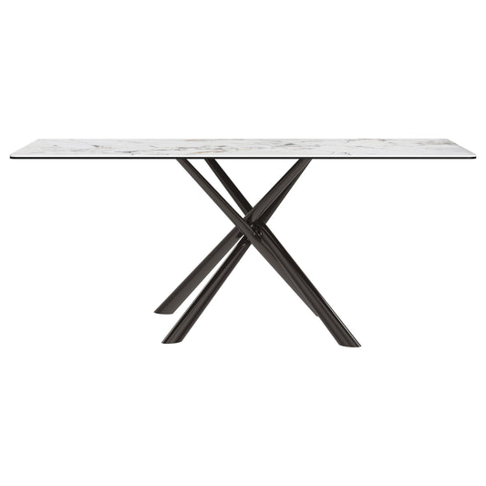  Coaster Furniture Carvell 109371 Rectangular Sintered Stone Dining Table - Mirage White IMAGE 1