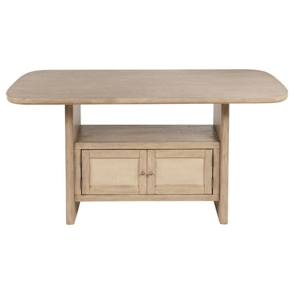  Coaster Furniture Kailani 109388 Cane Counter Height Storage Dining Table - Beige Oak IMAGE 3