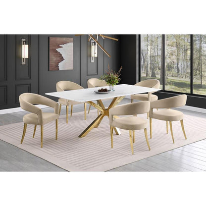  Coaster Furniture Venera 150541 Rectangular 79-inch Faux Marble Dining Table - White IMAGE 10