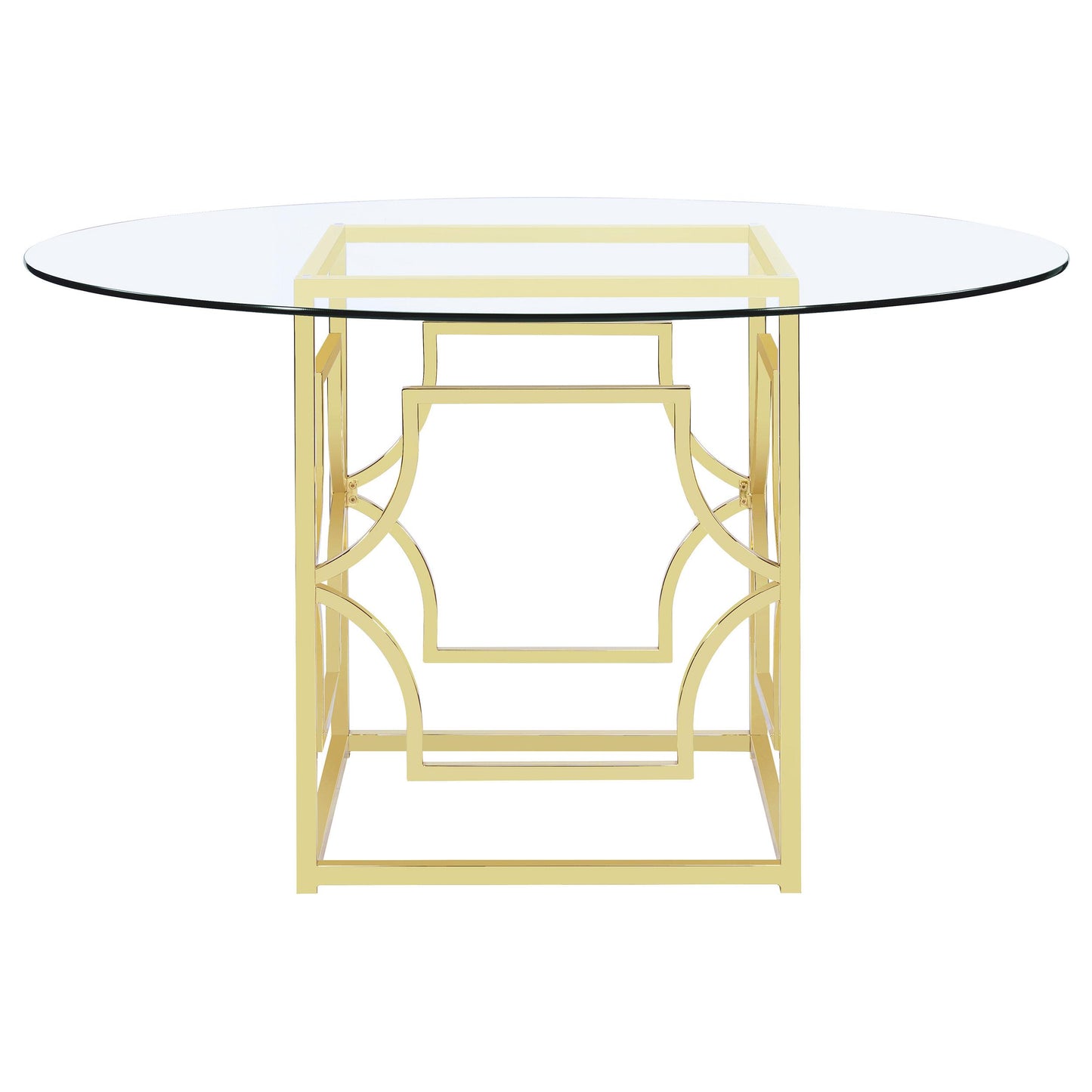 Coaster Furniture Starlight 192641BG Round 54-inch Glass Top Metal Dining Table - Brass IMAGE 3