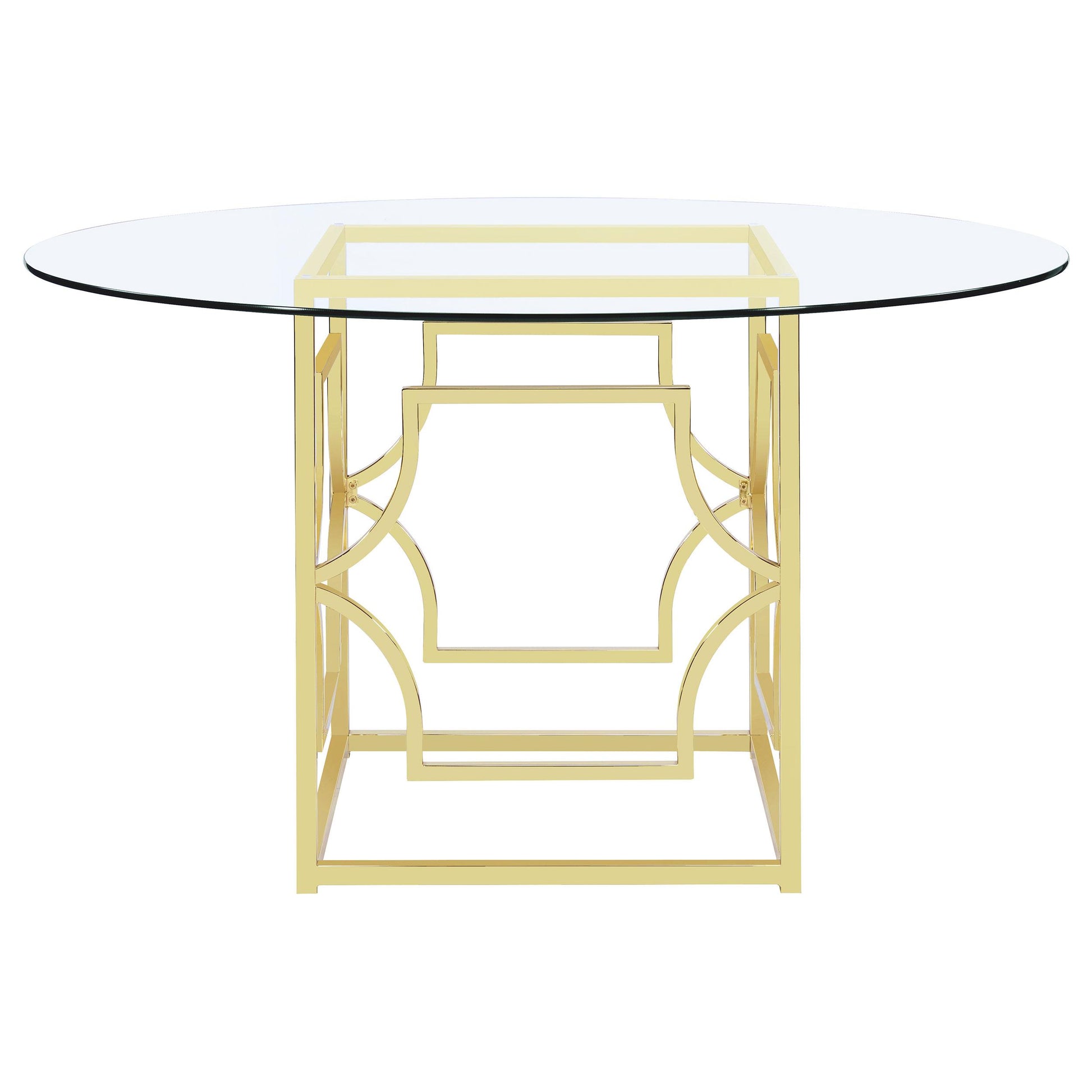 Coaster Furniture Starlight 192641BG Round 54-inch Glass Top Metal Dining Table - Brass IMAGE 3