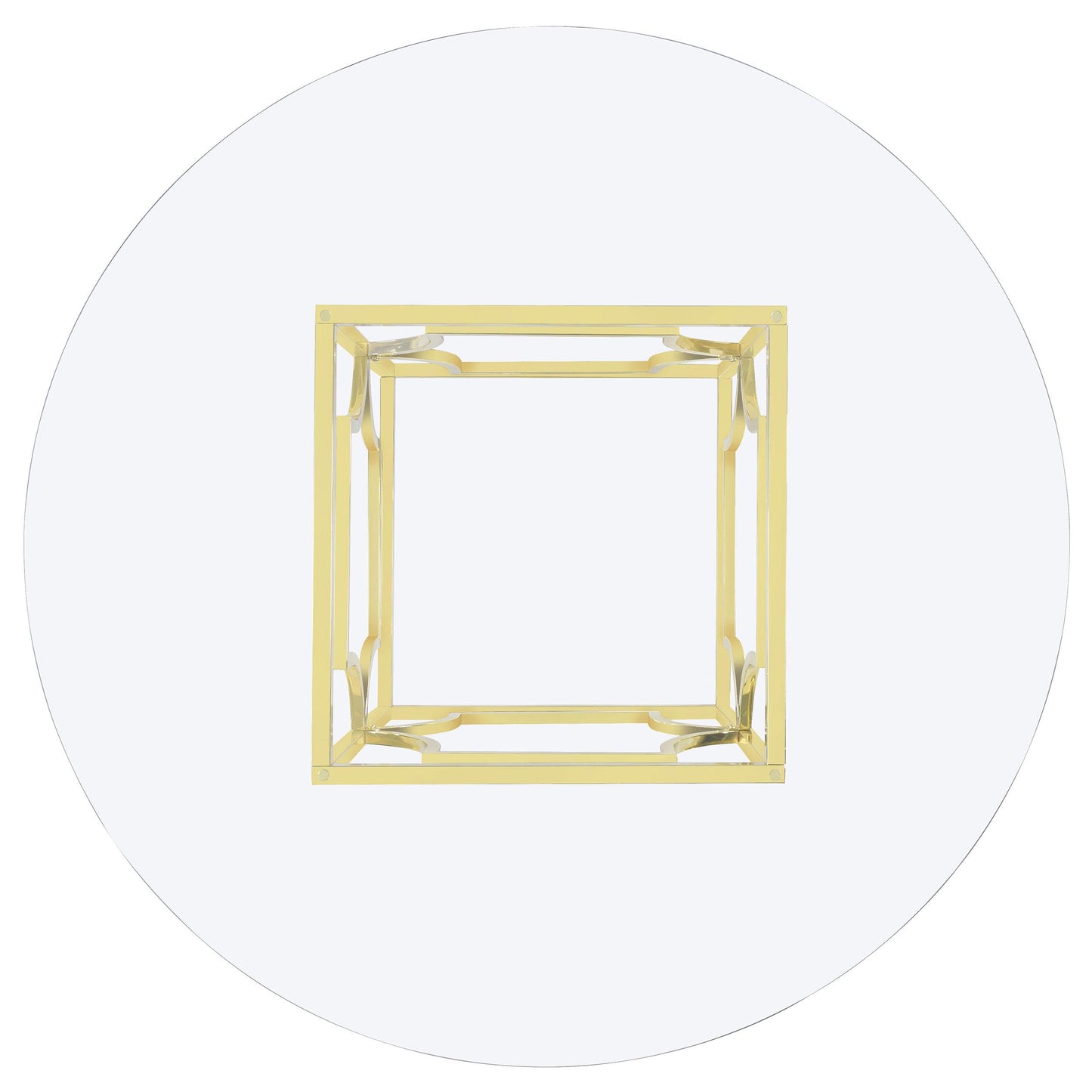 Coaster Furniture Starlight 192641BG Round 54-inch Glass Top Metal Dining Table - Brass IMAGE 4