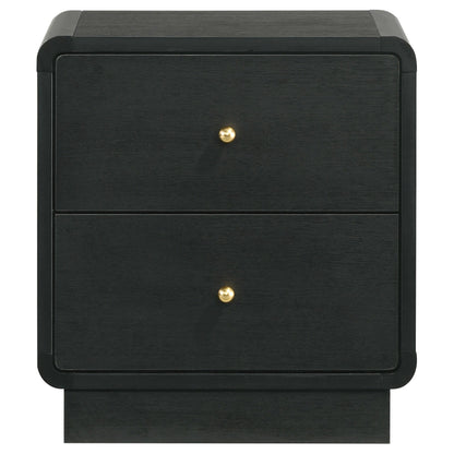  Coaster Furniture Cavelle 223662 2-Drawer Nightstand Bedside Table - Black IMAGE 3
