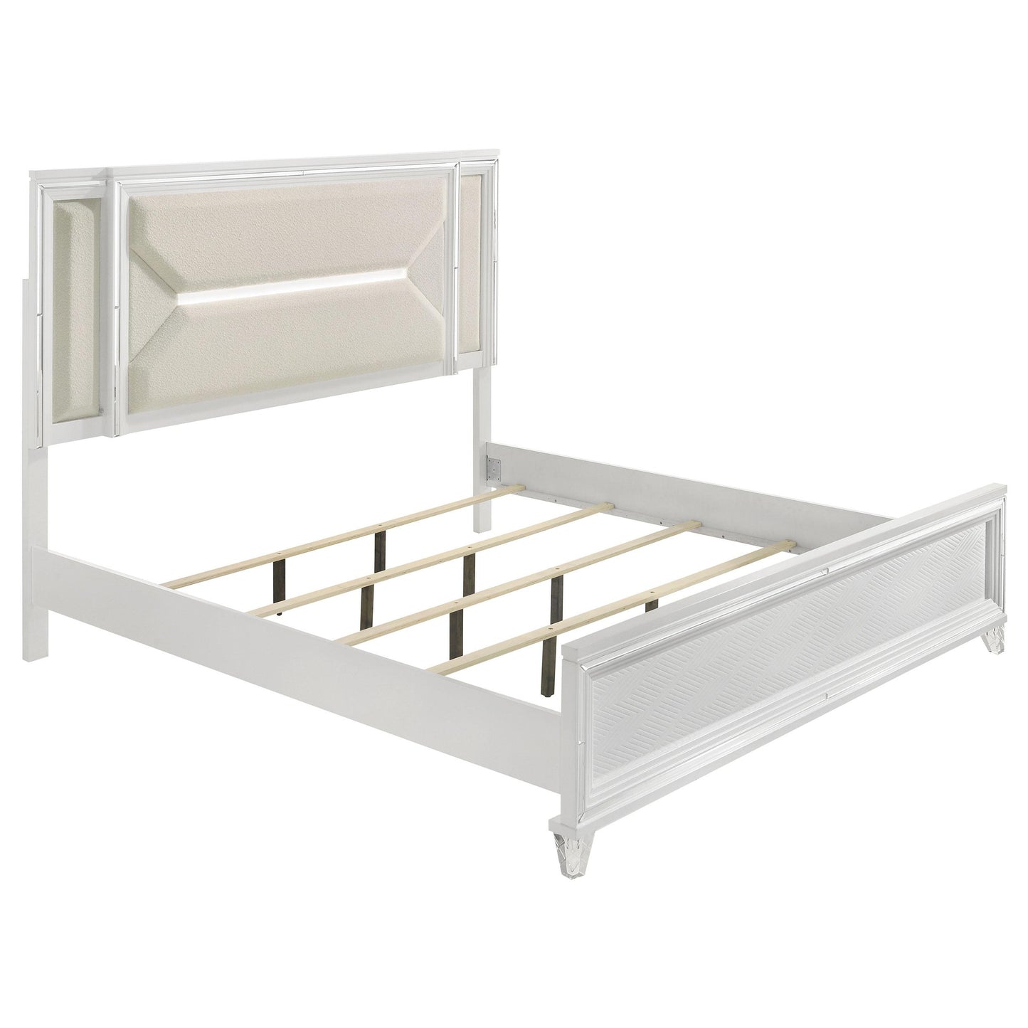 Coaster Furniture Marmore 224961Q 64-inch Queen Panel Bed LED Headboard - White IMAGE 3