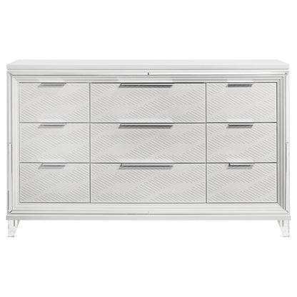 Coaster Furniture Marmore 224963 9-Drawer Dresser Cabinet - White IMAGE 3