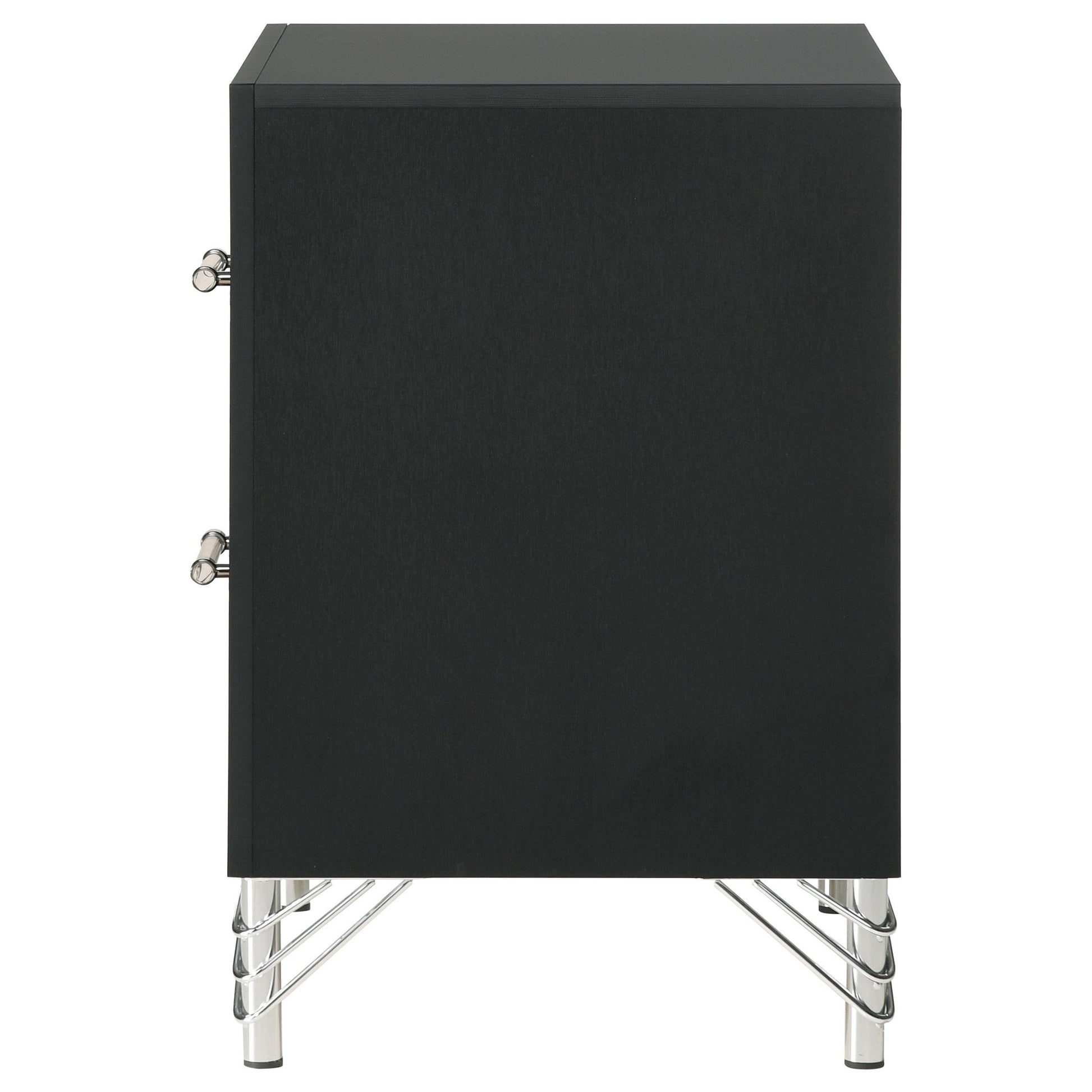Coaster Furniture Lucia 224992 2-Drawer Nightstand Bedside Table - Black IMAGE 5