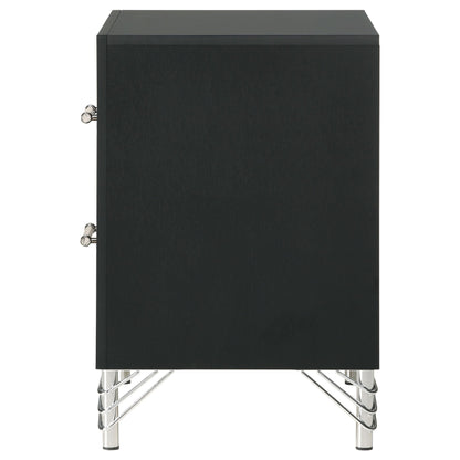 Coaster Furniture Lucia 224992 2-Drawer Nightstand Bedside Table - Black IMAGE 5
