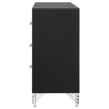  Coaster Furniture Lucia 224993 6-Drawer Dresser Cabinet - Black IMAGE 5