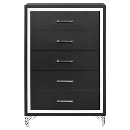  Coaster Furniture Lucia 224995 5-Drawer Bedroom Chest of Drawers - Black IMAGE 3