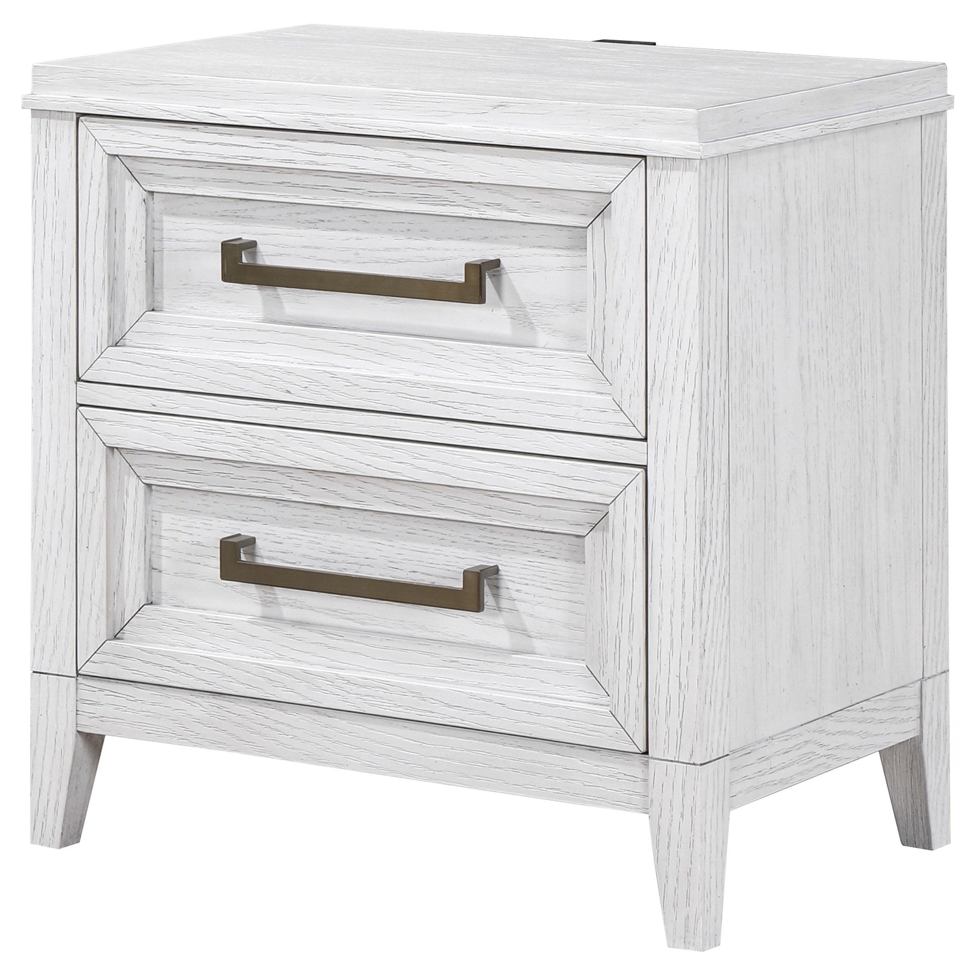 Coaster Furniture Marielle 224842 2-Drawer Nightstand Bedside Table - Distressed White IMAGE 4