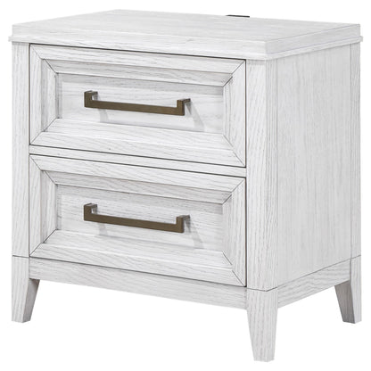 Coaster Furniture Marielle 224842 2-Drawer Nightstand Bedside Table - Distressed White IMAGE 4